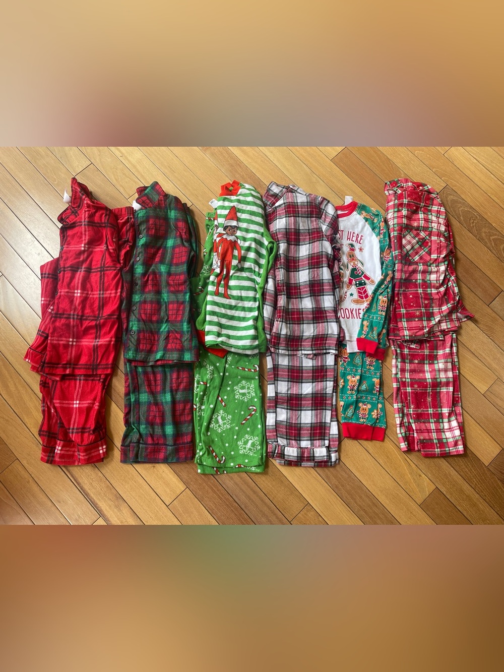Girls Christmas Pajama Lot 6 Sets Sz 10-14 Disney PBK Justice Elf Target